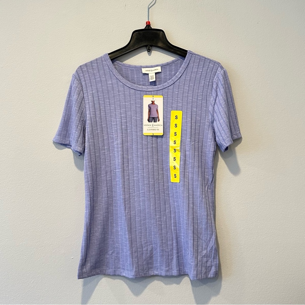 Vintage America Ladies' Slub Ribbed Tees - Picture 6 of 10